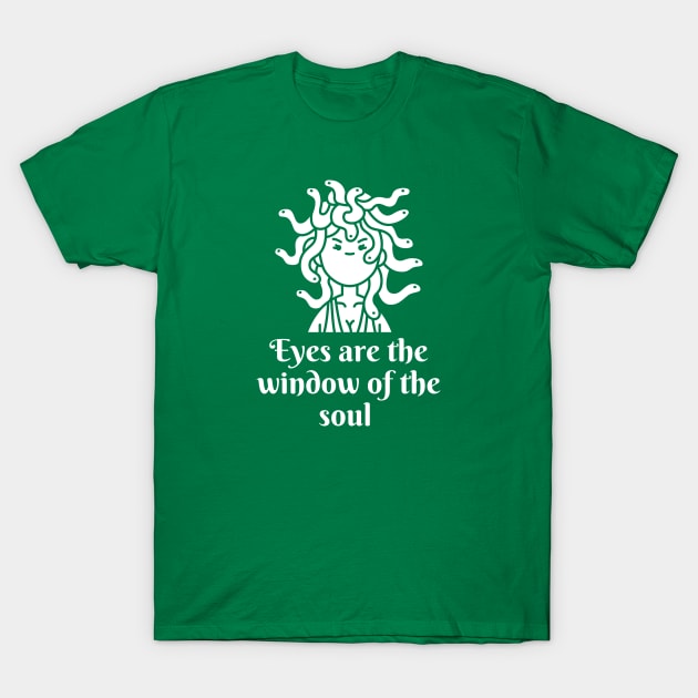 Medusa Gorgon Head Anti social Mythology joke T-Shirt by Witchy Ways